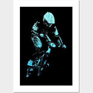 bmx blue Posters and Art